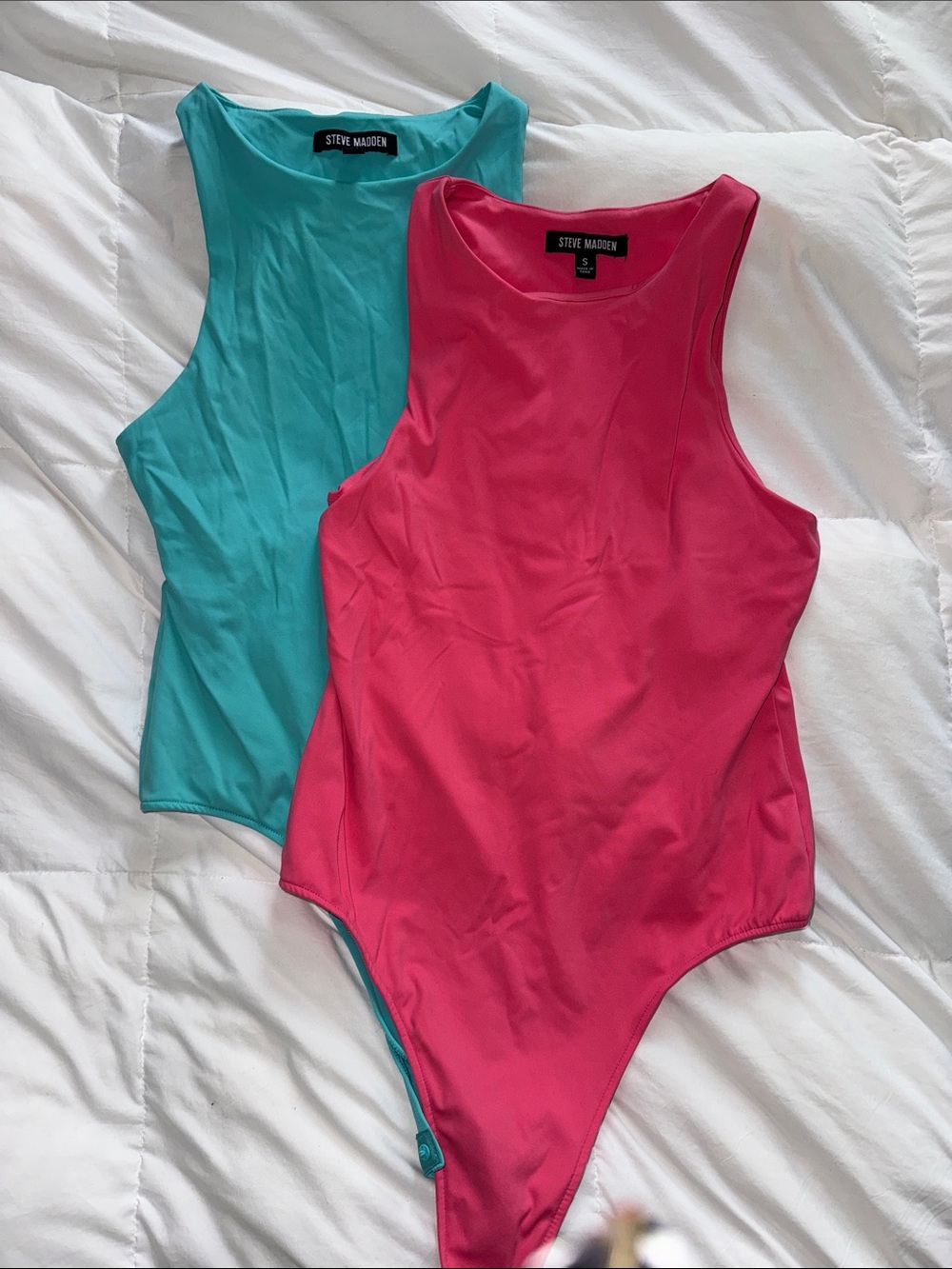 Steve Madden Two-Tone Reversible One-Piece Swimsuit - Pink & Teal